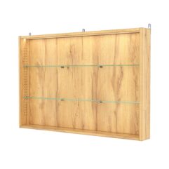 Витрина настенная с регулировочными полками №3-3ГУ-РЕГ с подсветкой, Дуб Золотистый