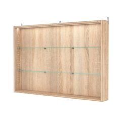 Витрина настенная с регулировочными полками №3-3ГУ-РЕГ с подсветкой, Дуб Сонома