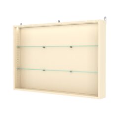 Витрина настенная с регулировочными полками №3-3ГУ-РЕГ с подсветкой, Крем Вайс