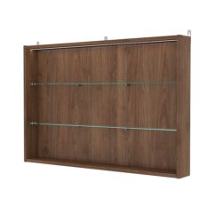 Витрина настенная с регулировочными полками №3-3ГУ-РЕГ с подсветкой, Орех