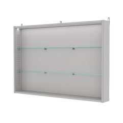 Витрина настенная с регулировочными полками №3-3ГУ-РЕГ с подсветкой, Серый