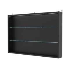 Витрина настенная с регулировочными полками №3-3ГУ-РЕГ с подсветкой, Черный