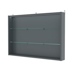 Витрина настенная с регулировочными полками №3-3ГУ-РЕГ с подсветкой, Темно-Серый