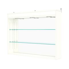 Витрина настенная с регулировочными полками №3-4Г-РЕГ с зеркалом и с подсветкой, Белый