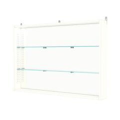 Витрина настенная с регулировочными полками №3-4ГУ-РЕГ с зеркалом и с подсветкой, Белый