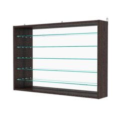Витрина настенная с регулировочными полками №3-6Г-РЕГ с зеркалом, Дуб Венге