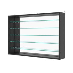 Витрина настенная с регулировочными полками №3-6Г-РЕГ с зеркалом, Черный