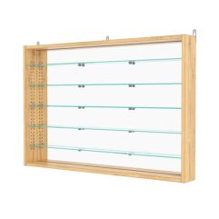 Витрина настенная с регулировочными полками №3-6ГУ-РЕГ с зеркалом, Дуб Золотистый