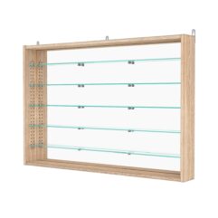 Витрина настенная с регулировочными полками №3-6ГУ-РЕГ с зеркалом, Дуб Сонома