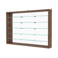 Витрина настенная с регулировочными полками №3-6ГУ-РЕГ с зеркалом, Орех