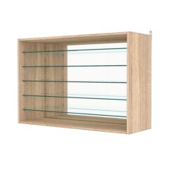 Витрина настенная с регулировочными полками №3-6ГГ-РЕГ с зеркалом, Дуб Сонома