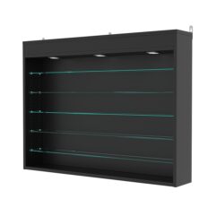 Витрина настенная с регулировочными полками №3-7Г-РЕГ с подсветкой, Черный