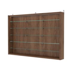 Витрина настенная с регулировочными полками №3-7ГУ-РЕГ с подсветкой, Орех