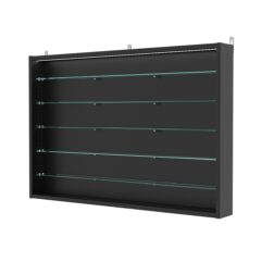 Витрина настенная с регулировочными полками №3-7ГУ-РЕГ с подсветкой, Черный