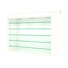 Витрина настенная с регулировочными полками №3-7ГГ-РЕГ с подсветкой, Белый