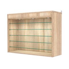 Витрина настенная с регулировочными полками №3-7ГГ-РЕГ с подсветкой, Дуб Сонома