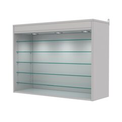 Витрина настенная с регулировочными полками №3-7ГГ-РЕГ с подсветкой, Серый