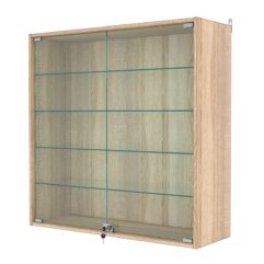 Витрина настенная с регулировочными полками №4-1АГ-РЕГ, Дуб Сонома