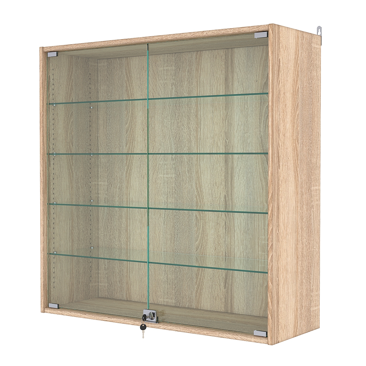 Витрина настенная с регулировочными полками №4-1АГ-РЕГ, Дуб Сонома