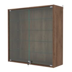 Витрина настенная с регулировочными полками №4-1АГ-РЕГ, Орех