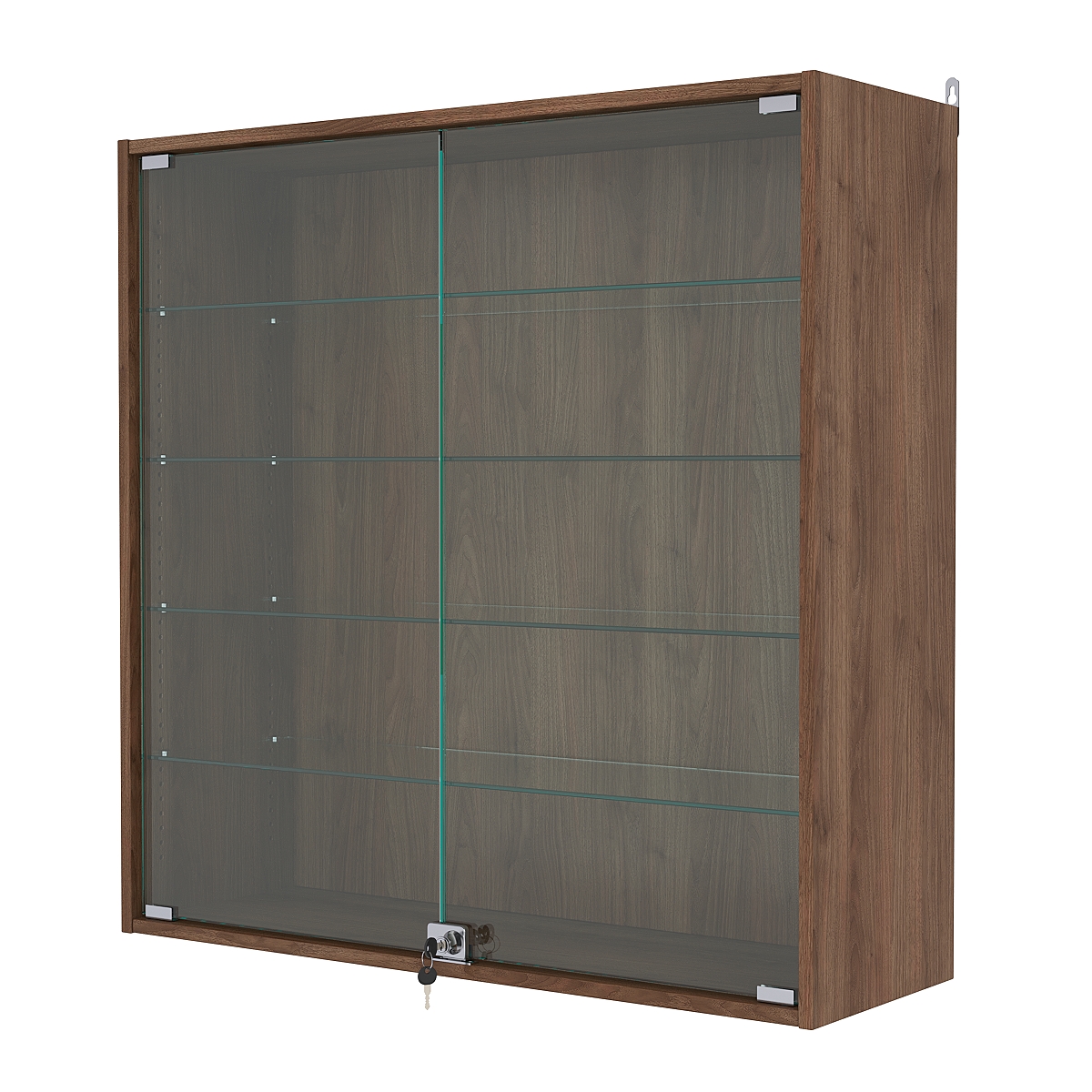 Витрина настенная с регулировочными полками №4-1АГ-РЕГ, Орех