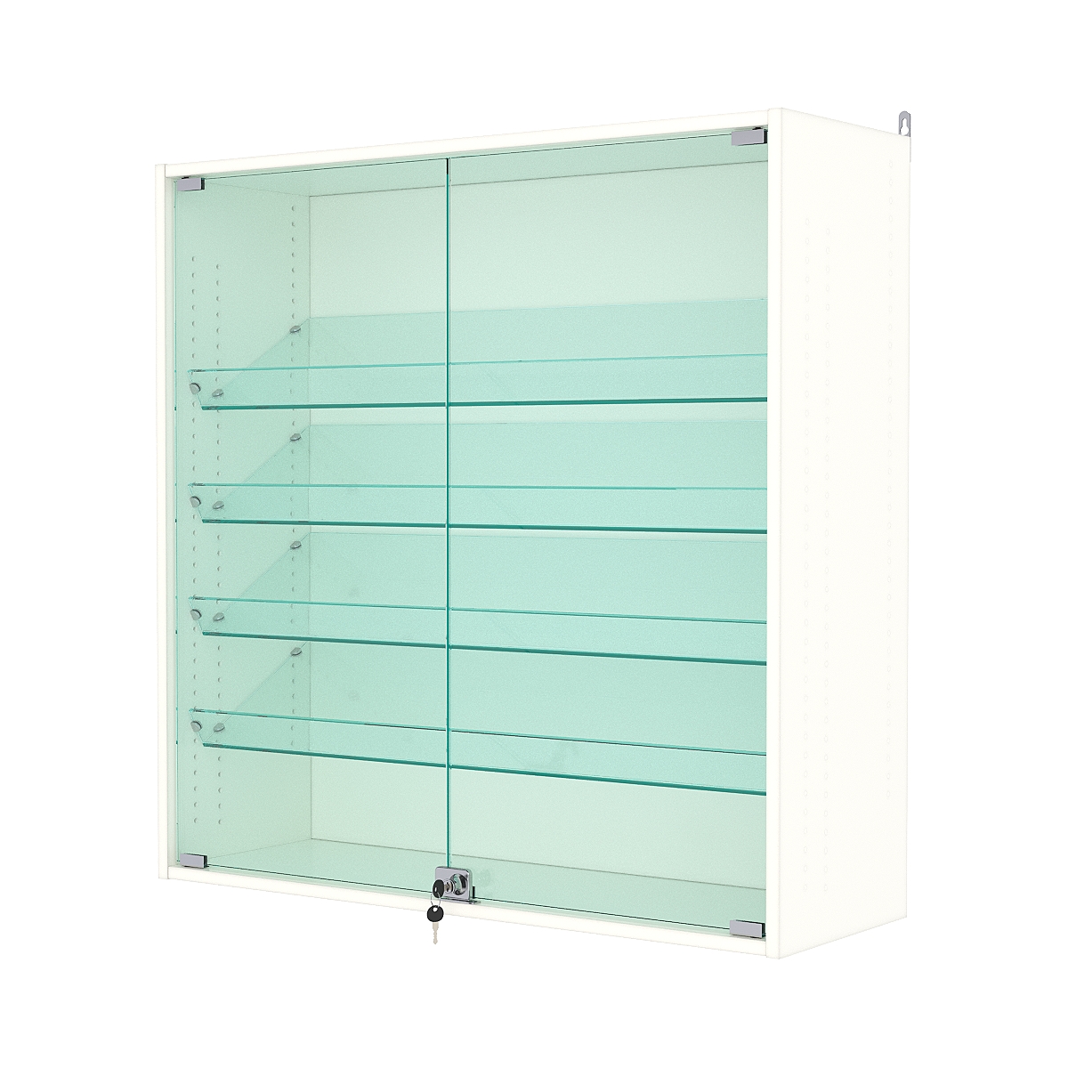 Витрина настенная с регулировочными полками №4-1АКГ-РЕГ, Белый