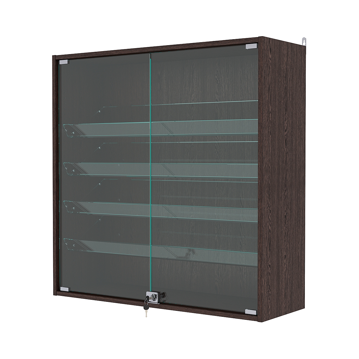 Витрина настенная с регулировочными полками №4-1АКГ-РЕГ, Дуб Венге