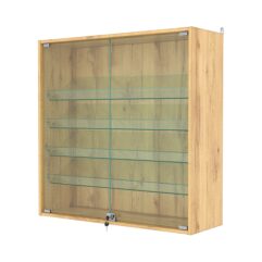 Витрина настенная с регулировочными полками №4-1АКГ-РЕГ, Дуб Золотистый