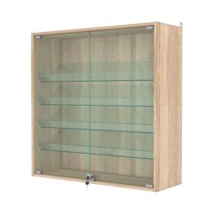 Витрина настенная с регулировочными полками №4-1АКГ-РЕГ, Дуб Сонома