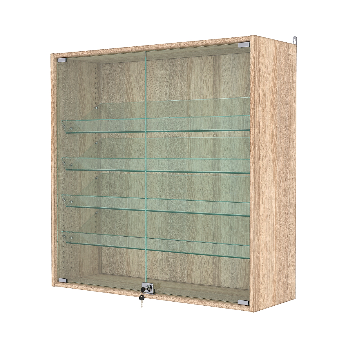 Витрина настенная с регулировочными полками №4-1АКГ-РЕГ, Дуб Сонома