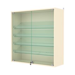 Витрина настенная с регулировочными полками №4-1АКГ-РЕГ, Крем Вайс