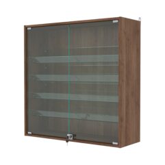 Витрина настенная с регулировочными полками №4-1АКГ-РЕГ, Орех