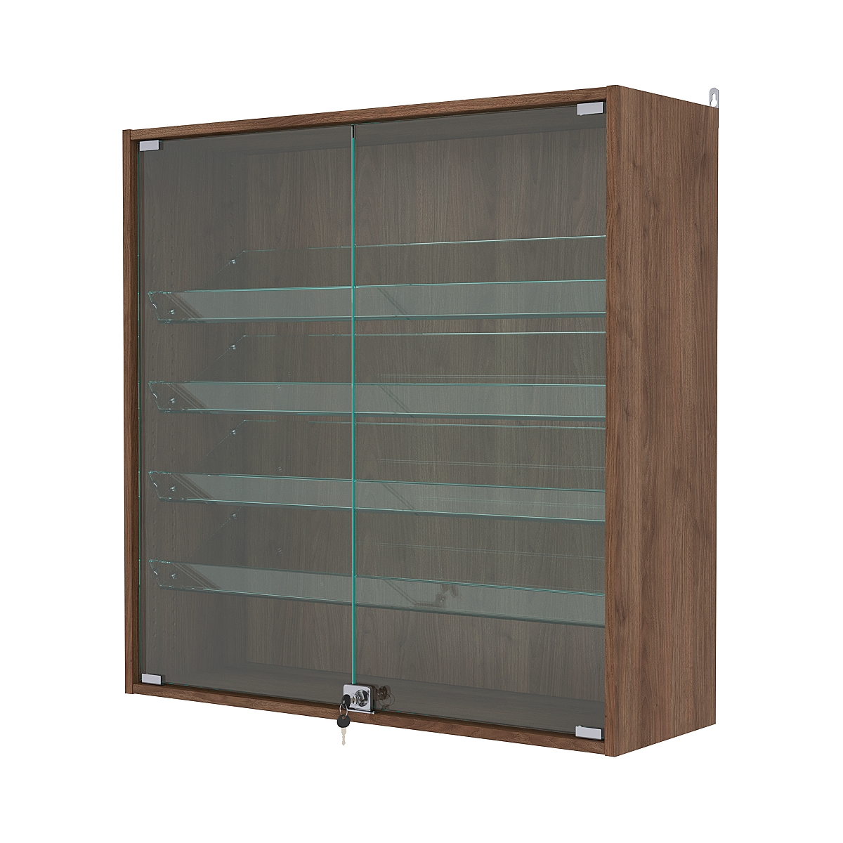 Витрина настенная с регулировочными полками №4-1АКГ-РЕГ, Орех