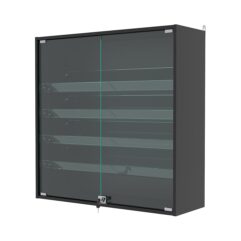 Витрина настенная с регулировочными полками №4-1АКГ-РЕГ, Черный