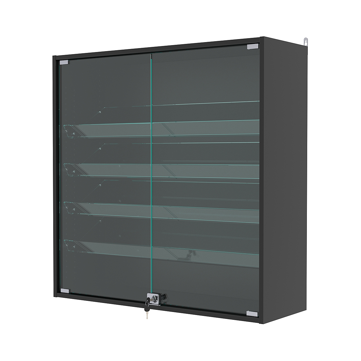 Витрина настенная с регулировочными полками №4-1АКГ-РЕГ, Черный