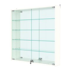 Витрина настенная с регулировочными полками №4-2А-РЕГ с зеркалом, Белый