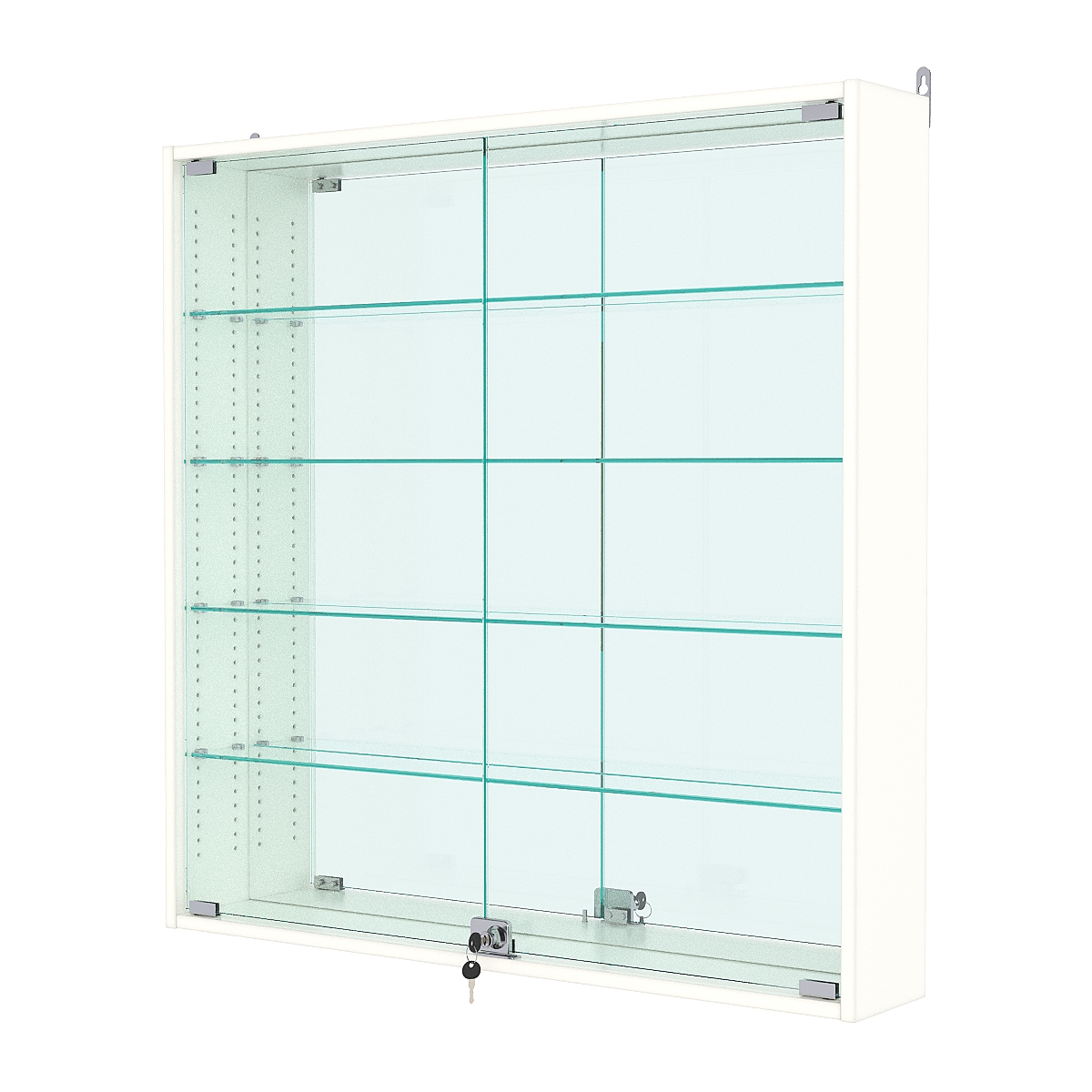 Витрина настенная с регулировочными полками №4-2А-РЕГ с зеркалом, Белый