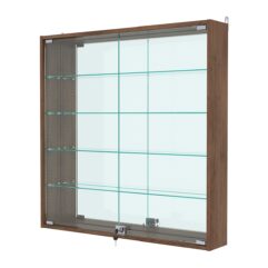 Витрина настенная с регулировочными полками №4-2А-РЕГ с зеркалом, Орех