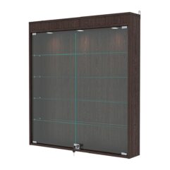 Витрина настенная с регулировочными полками №4-3А-РЕГ с подсветкой, Дуб Венге