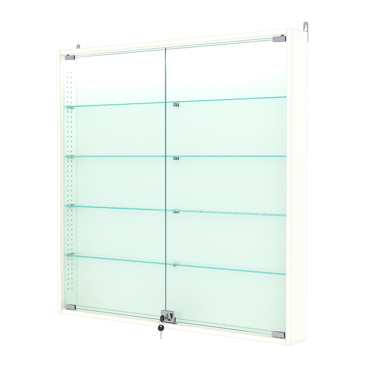 Витрина настенная с регулировочными полками №4-3АУ-РЕГ с подсветкой, Белый