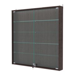 Витрина настенная с регулировочными полками №4-3АУ-РЕГ с подсветкой, Дуб Венге