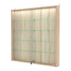 Витрина настенная с регулировочными полками №4-3АУ-РЕГ с подсветкой, Дуб Сонома