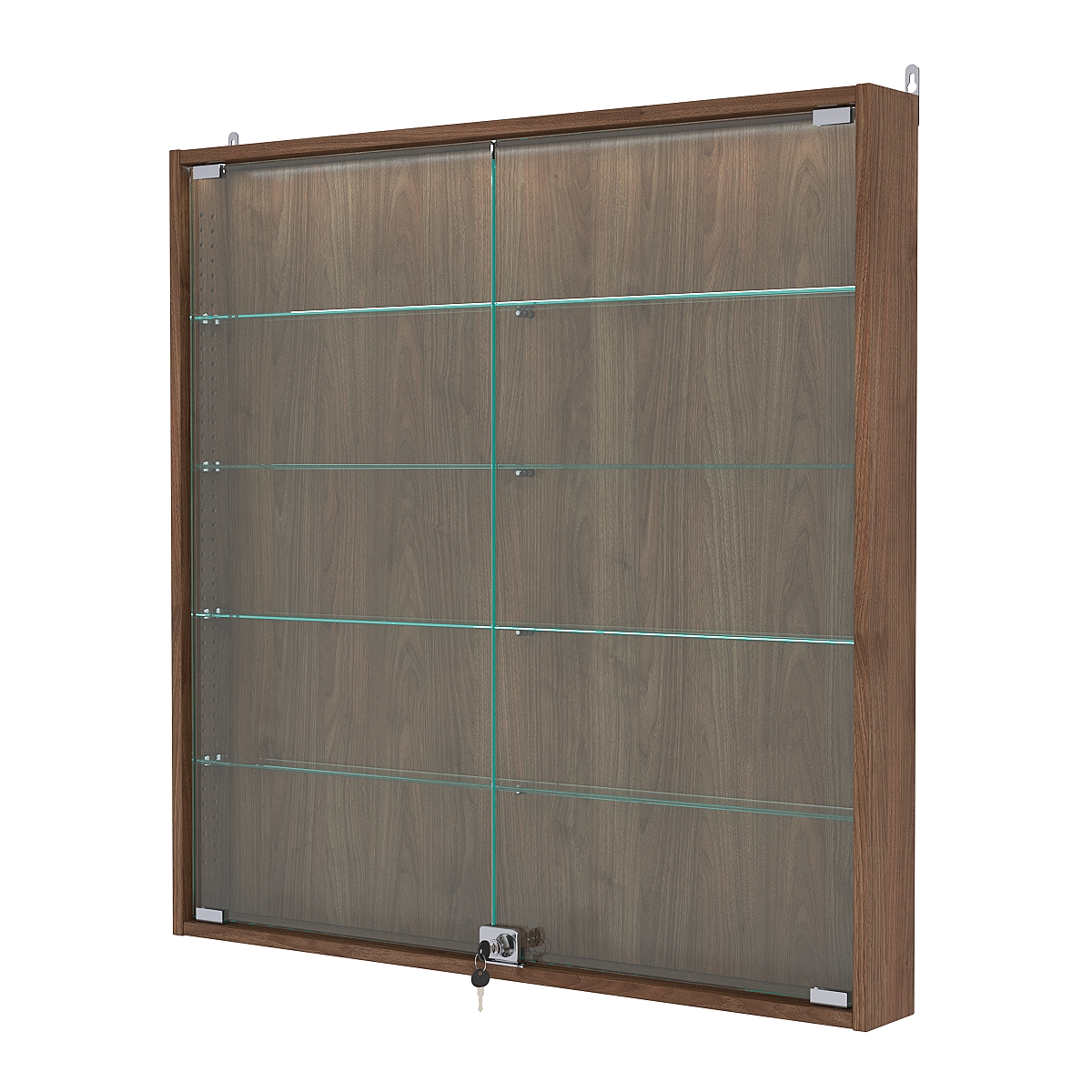 Витрина настенная с регулировочными полками №4-3АУ-РЕГ с подсветкой, Орех