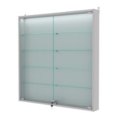 Витрина настенная с регулировочными полками №4-3АУ-РЕГ с подсветкой, Серый