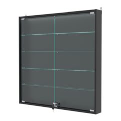 Витрина настенная с регулировочными полками №4-3АУ-РЕГ с подсветкой, Черный