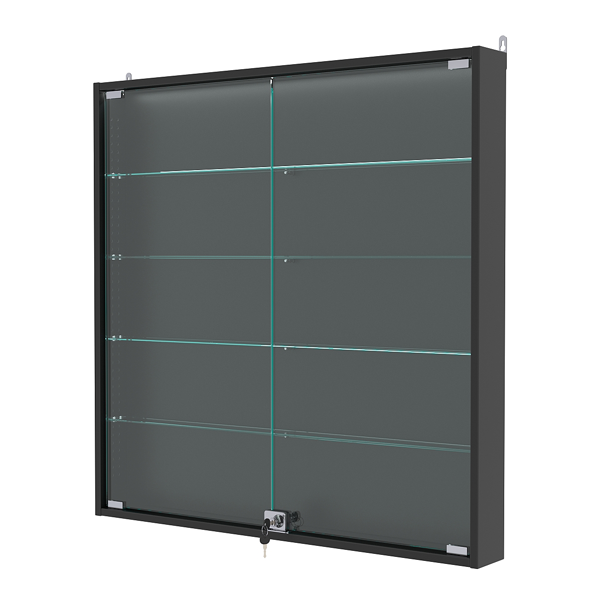 Витрина настенная с регулировочными полками №4-3АУ-РЕГ с подсветкой, Черный