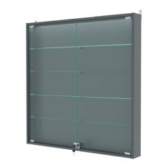 Витрина настенная с регулировочными полками №4-3АУ-РЕГ с подсветкой, Темно-Серый