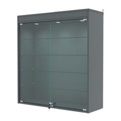 Витрина настенная с регулировочными полками №4-3АГ-РЕГ с подсветкой, Темно-Серый