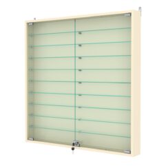 Витрина настенная с регулировочными полками №4-5АУ-РЕГ, Крем Вайс