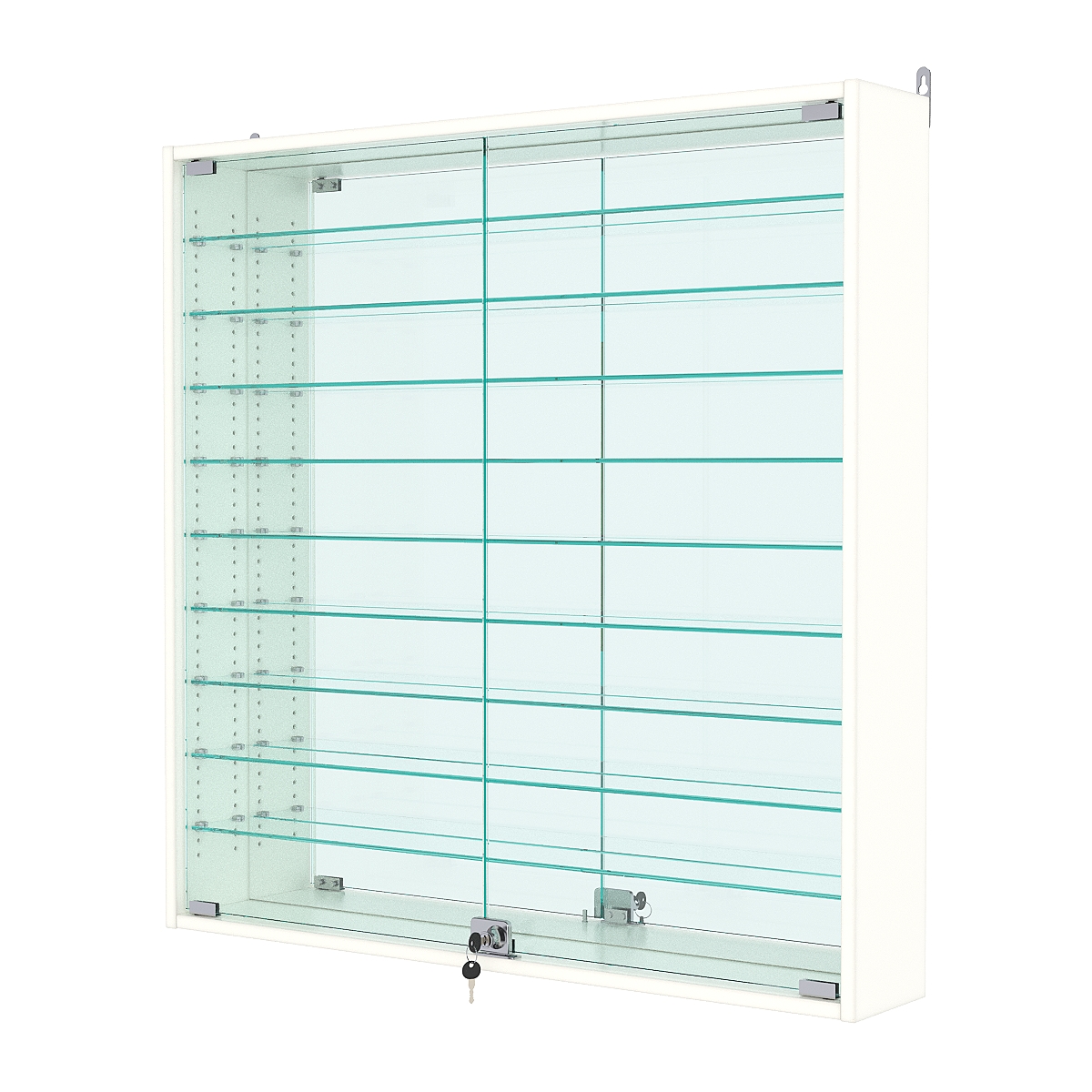 Витрина настенная с регулировочными полками №4-6А-РЕГ с зеркалом, Белый